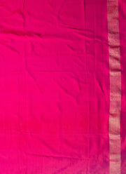 Ikat Silk Saree in Black, Kesar and Fuchsia Pink